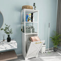 Meuble de Rangement de Salle de Bain à Linge Sale 3 Niveaux Inclinable
