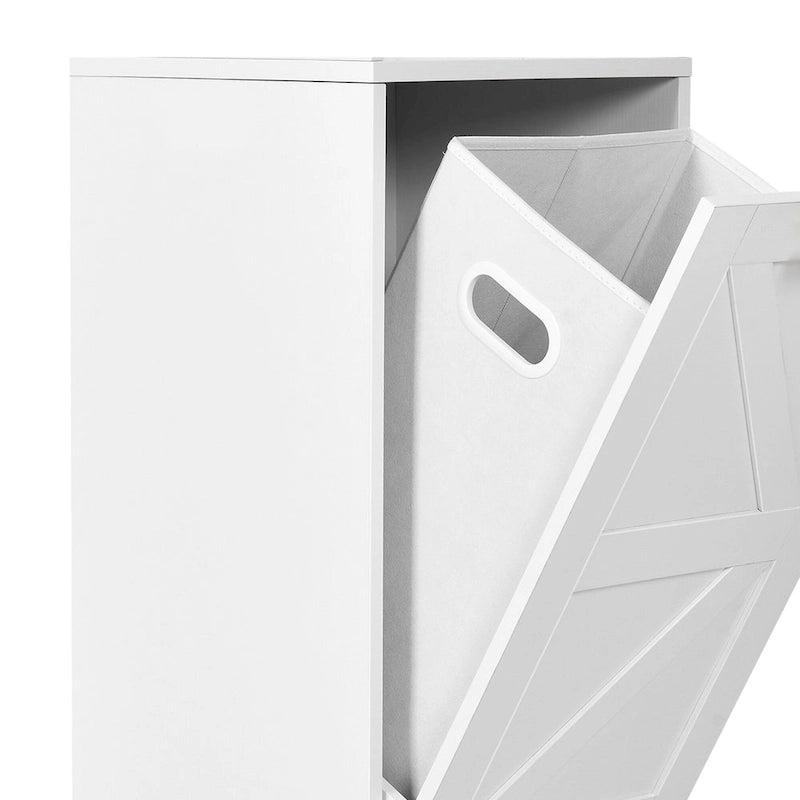 Meuble de Rangement de Salle de Bain à Linge Sale 3 Niveaux Inclinable